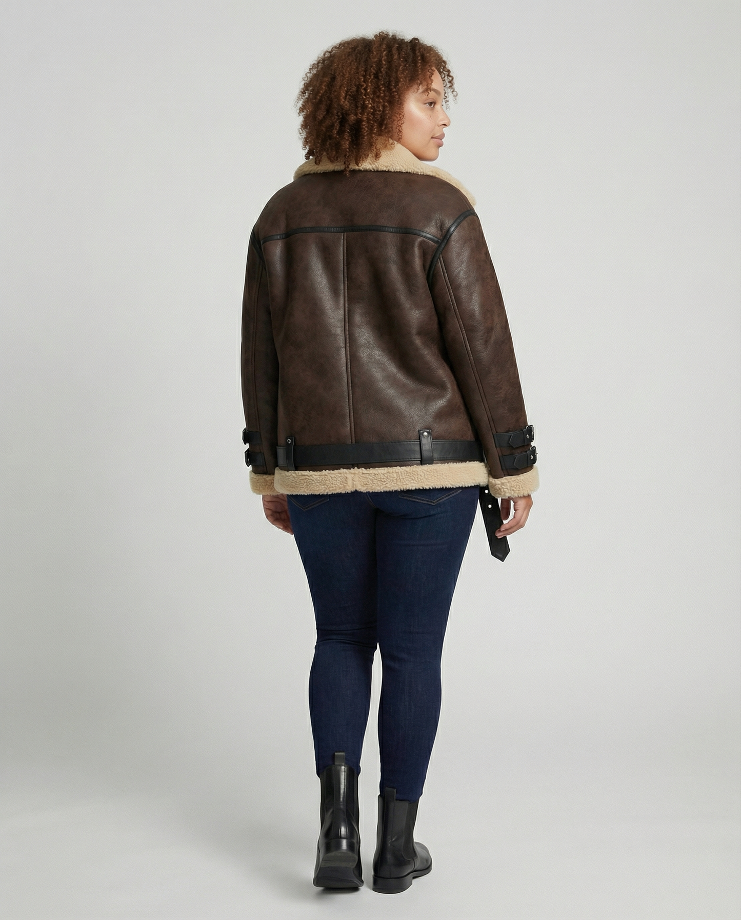 Elegant Lapel Faux Leather Jacket