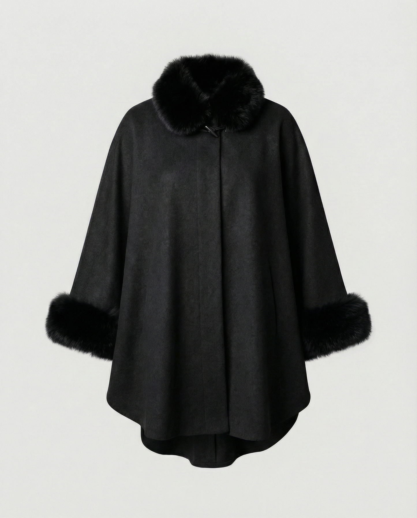 Women Cape Jacket Faux Fur