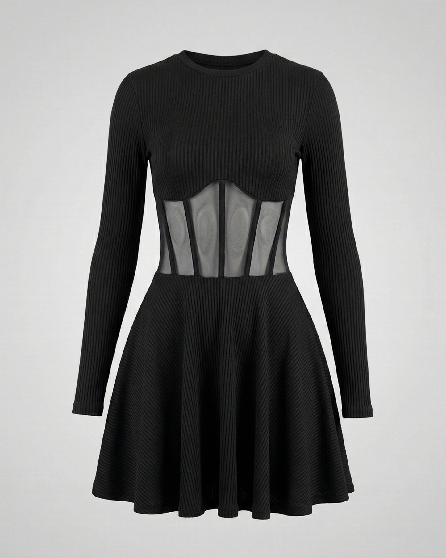 Elegant mini dress with inserts