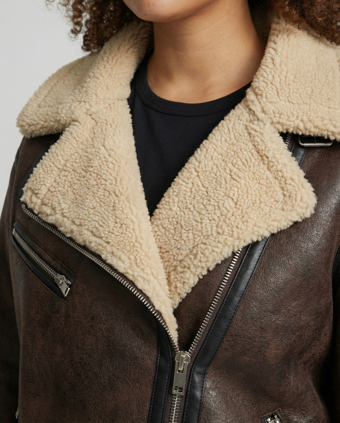 Elegant Lapel Faux Leather Jacket