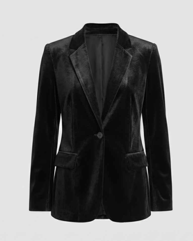 Elegant Velvet Blazer Women's Jacket