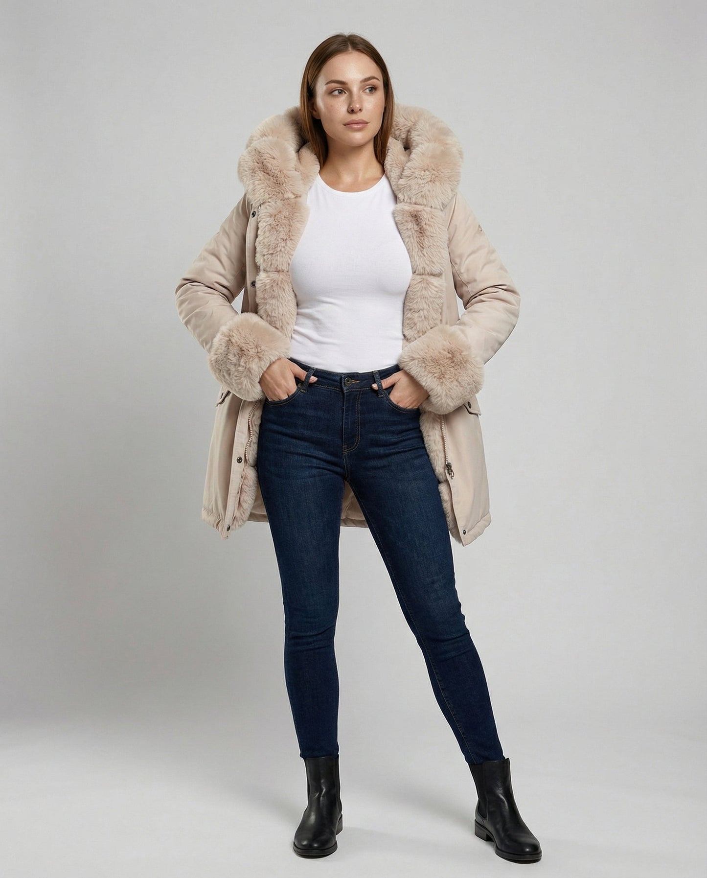 Elegant Women's Faux Fur Jacket