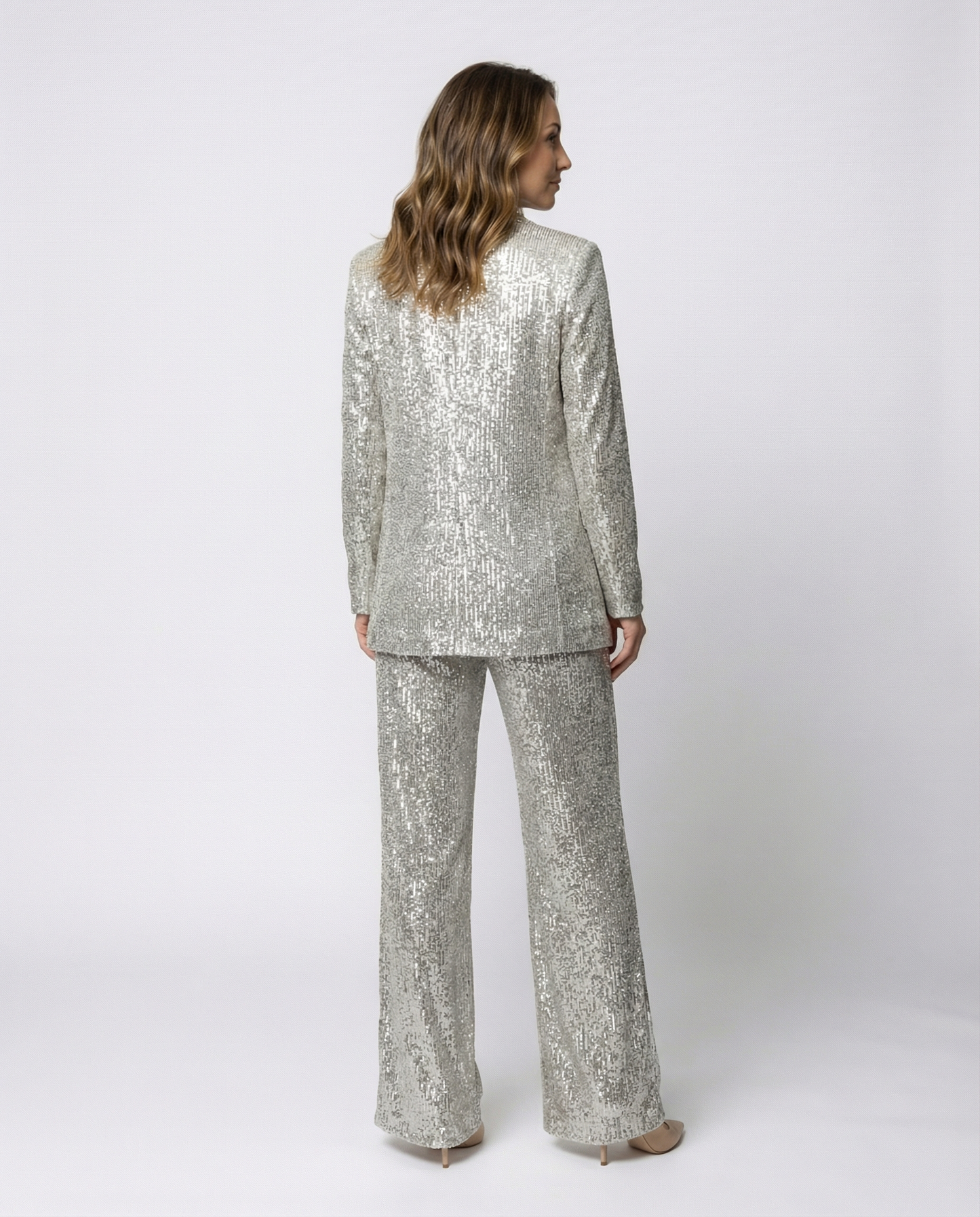 Sequin suit women High-waist
