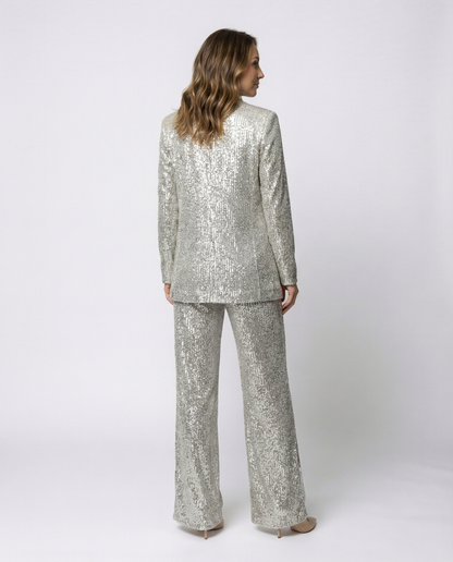 Sequin suit women High-waist