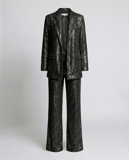 Sequin suit women High-waist