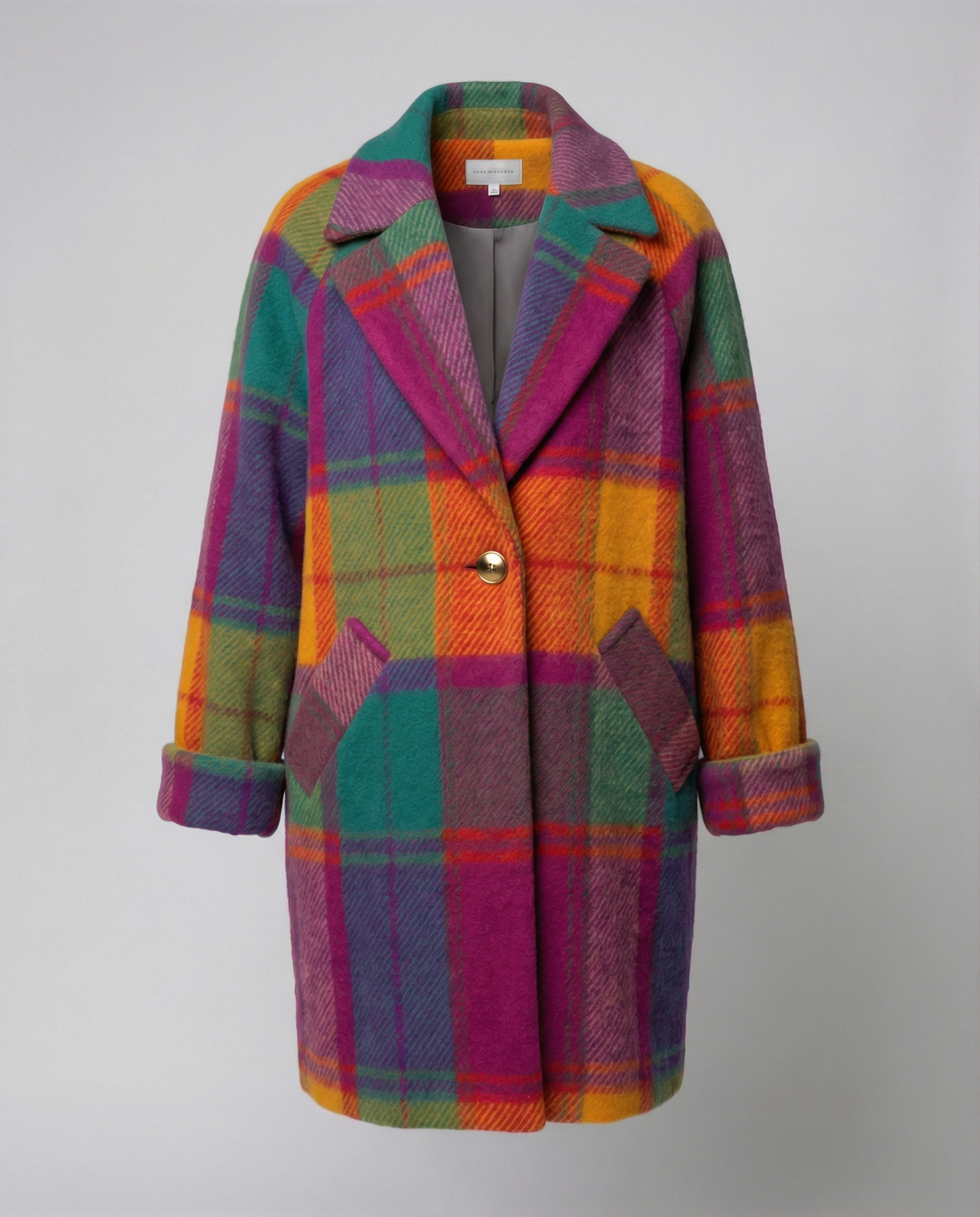 Oversized Check Pattern Women's Jacket