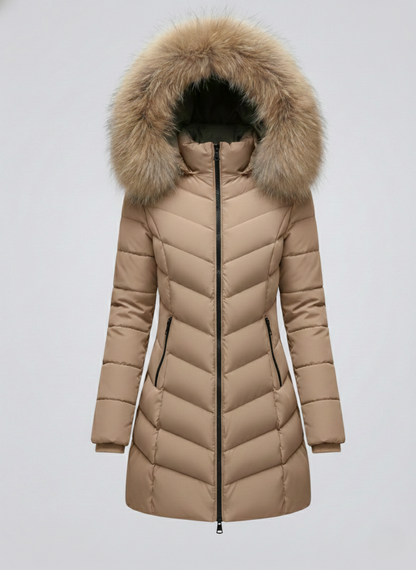 Down jacket women fur collar