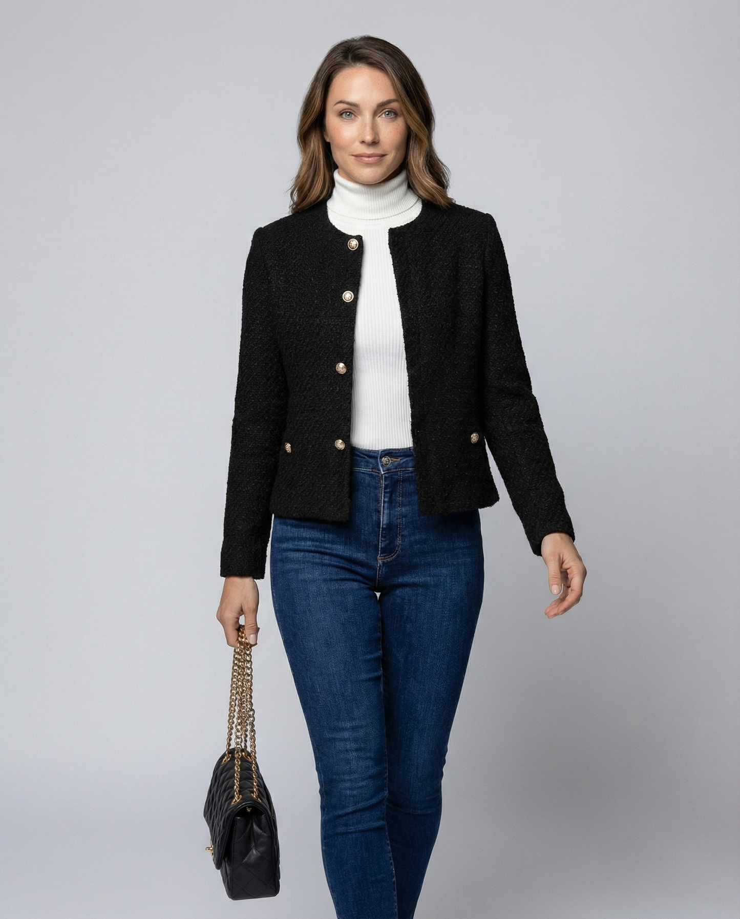 Simple Single-Breasted Women's Jacket Elegant