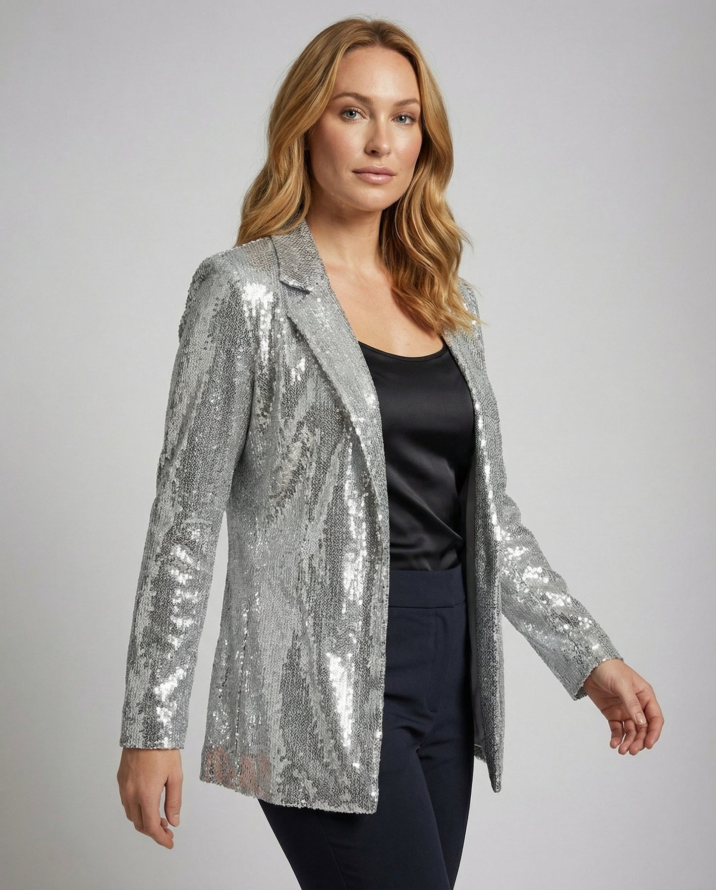 Glamorous Sequin Lapel Blazer