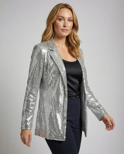 Glamorous Sequin Lapel Blazer