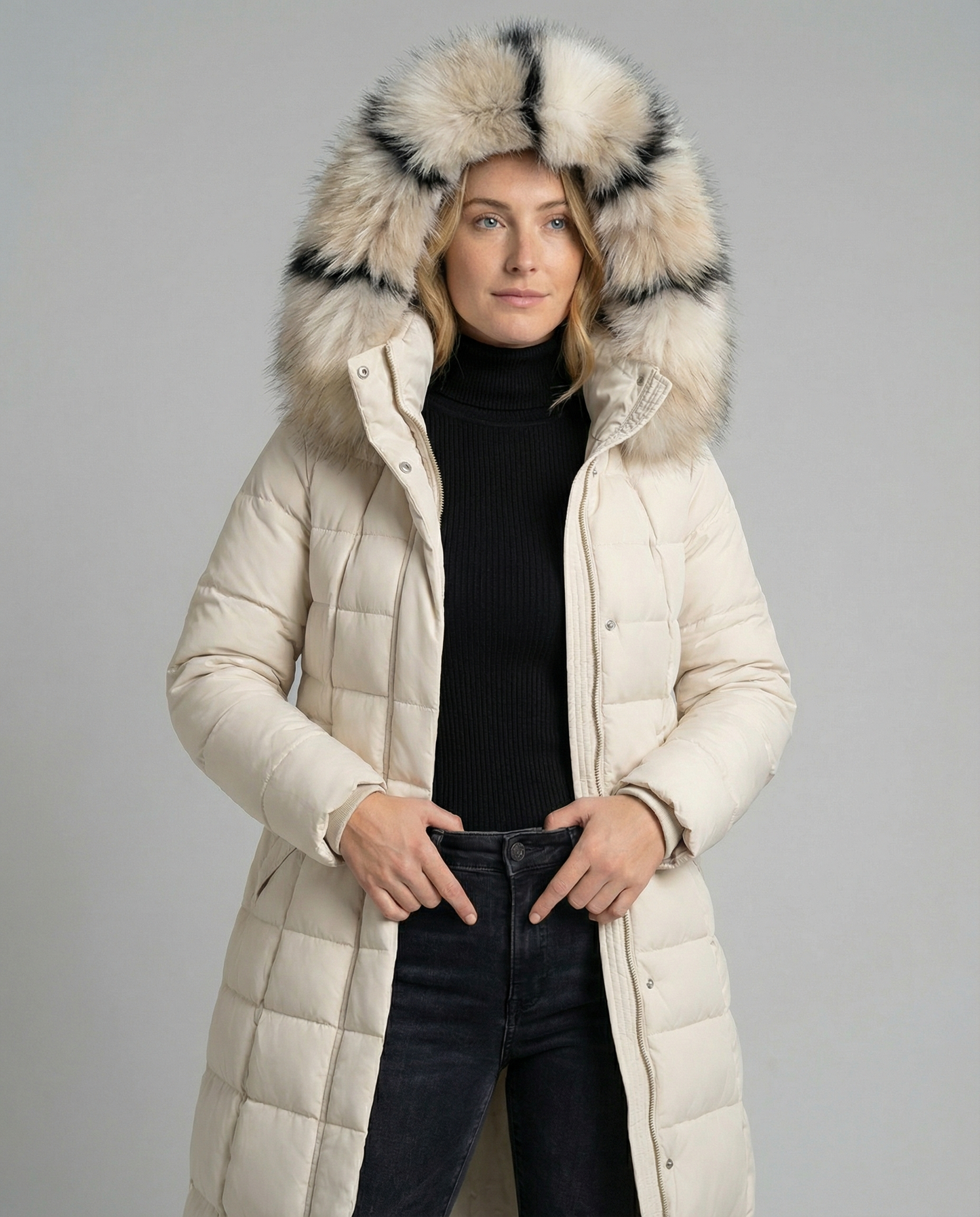 Padded women's down jacket