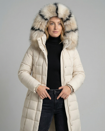 Padded women's down jacket