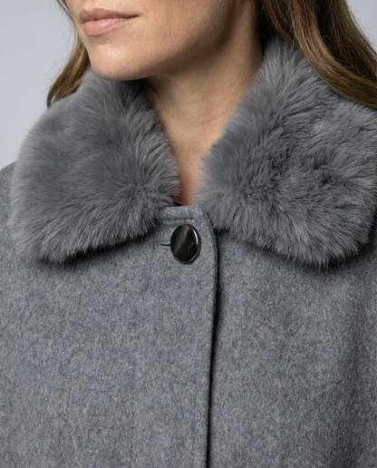 Women Cape Jacket Faux Fur