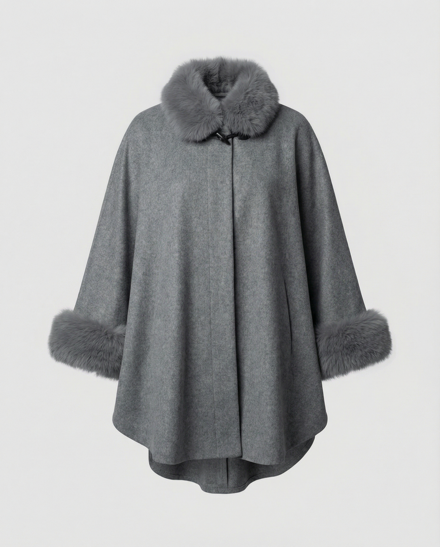 Women Cape Jacket Faux Fur