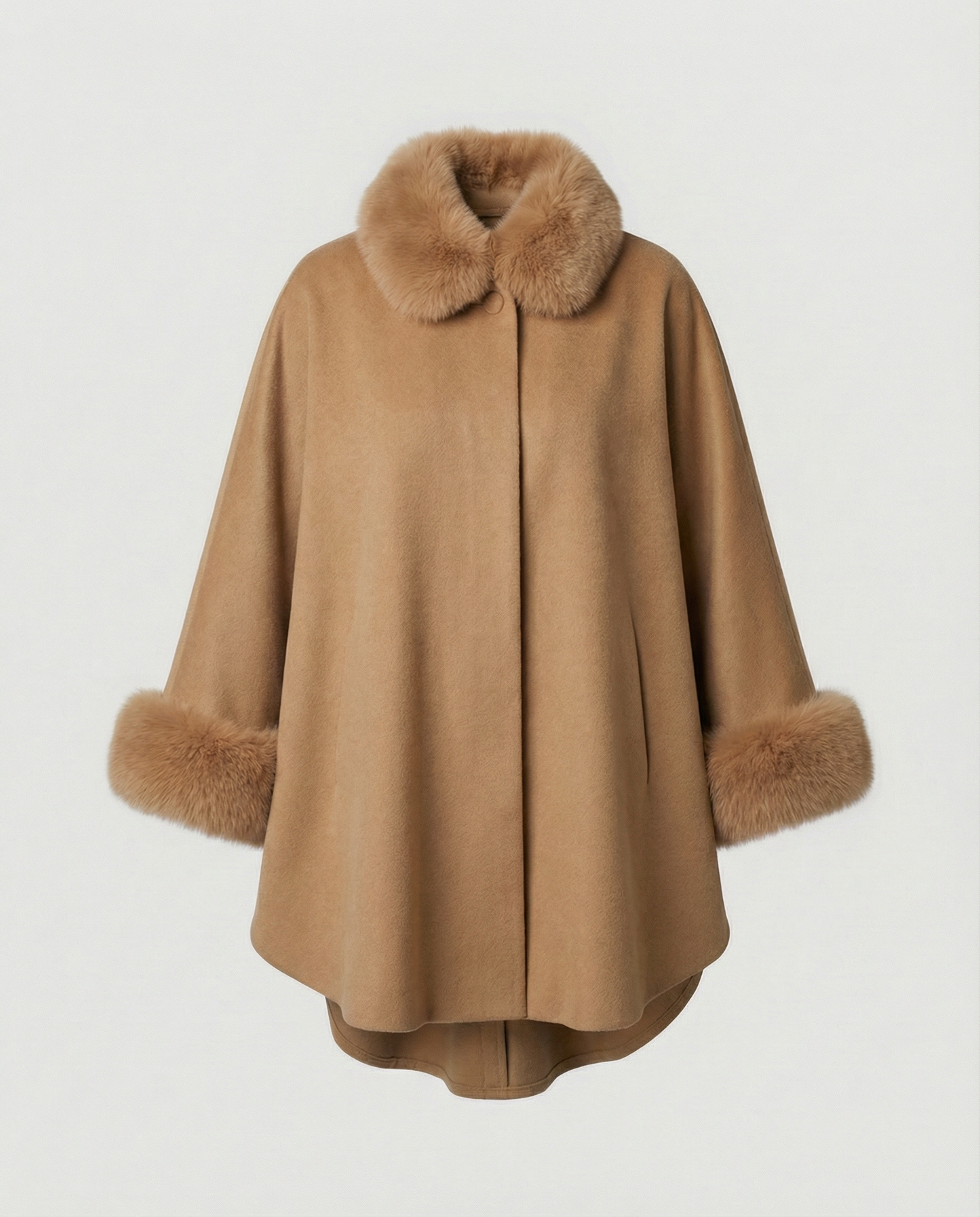 Women Cape Jacket Faux Fur