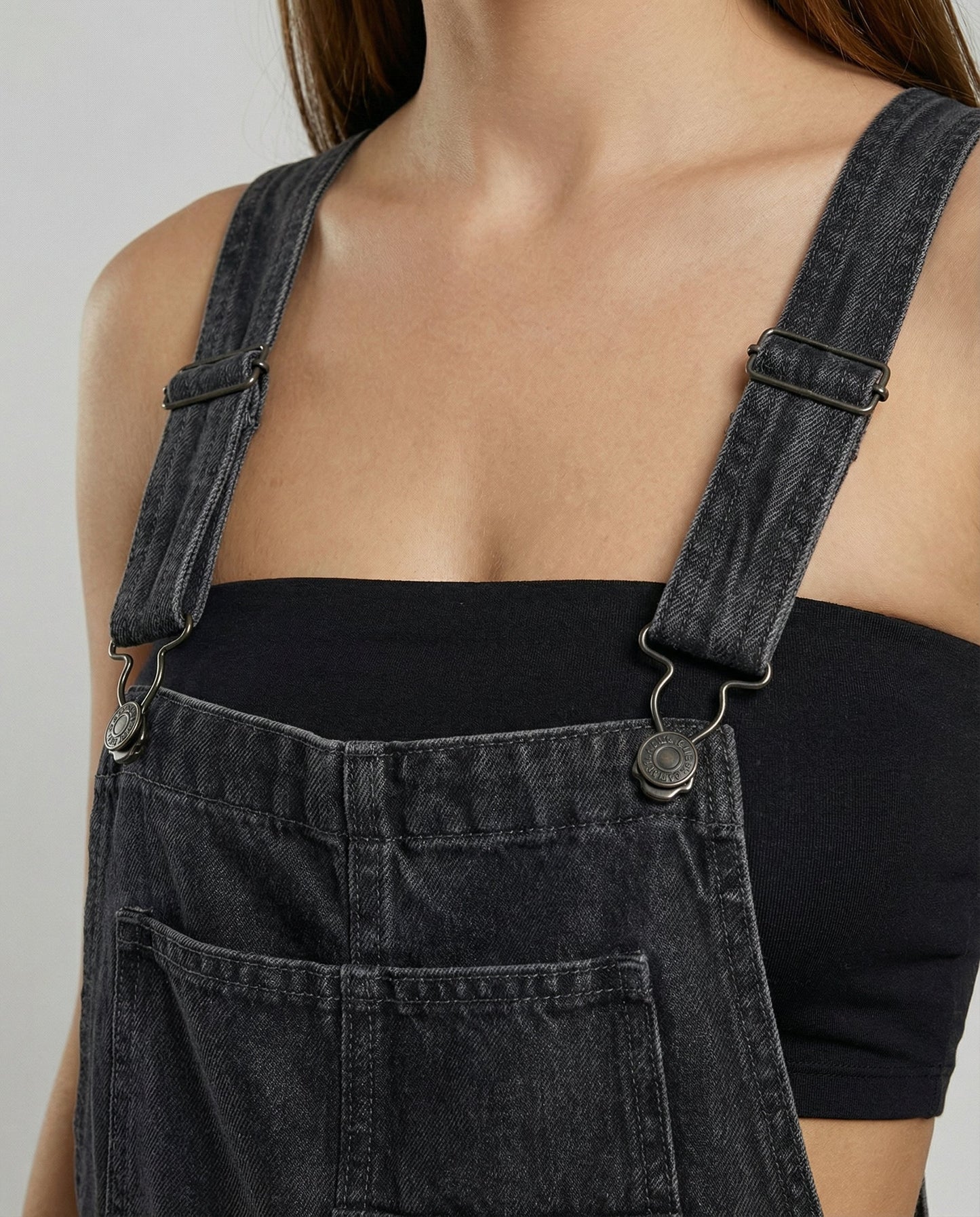 Denim Cross Back Overalls Women
