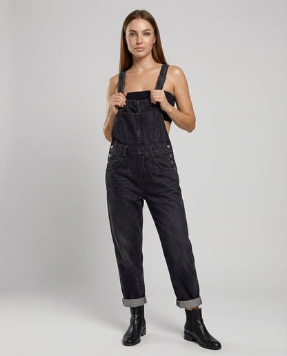 Denim Cross Back Overalls Women