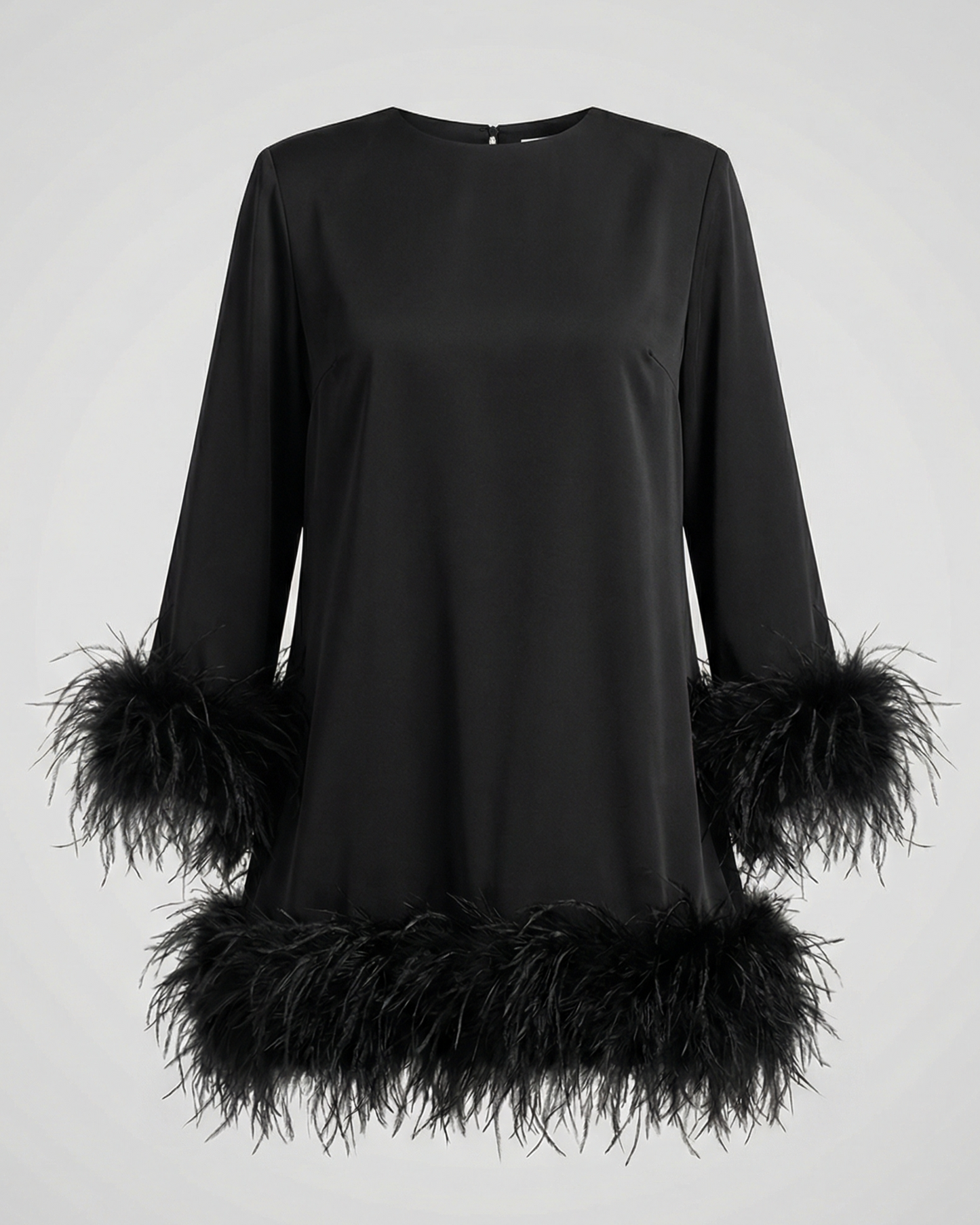 Asymmetrical Feather Mini Dress Women