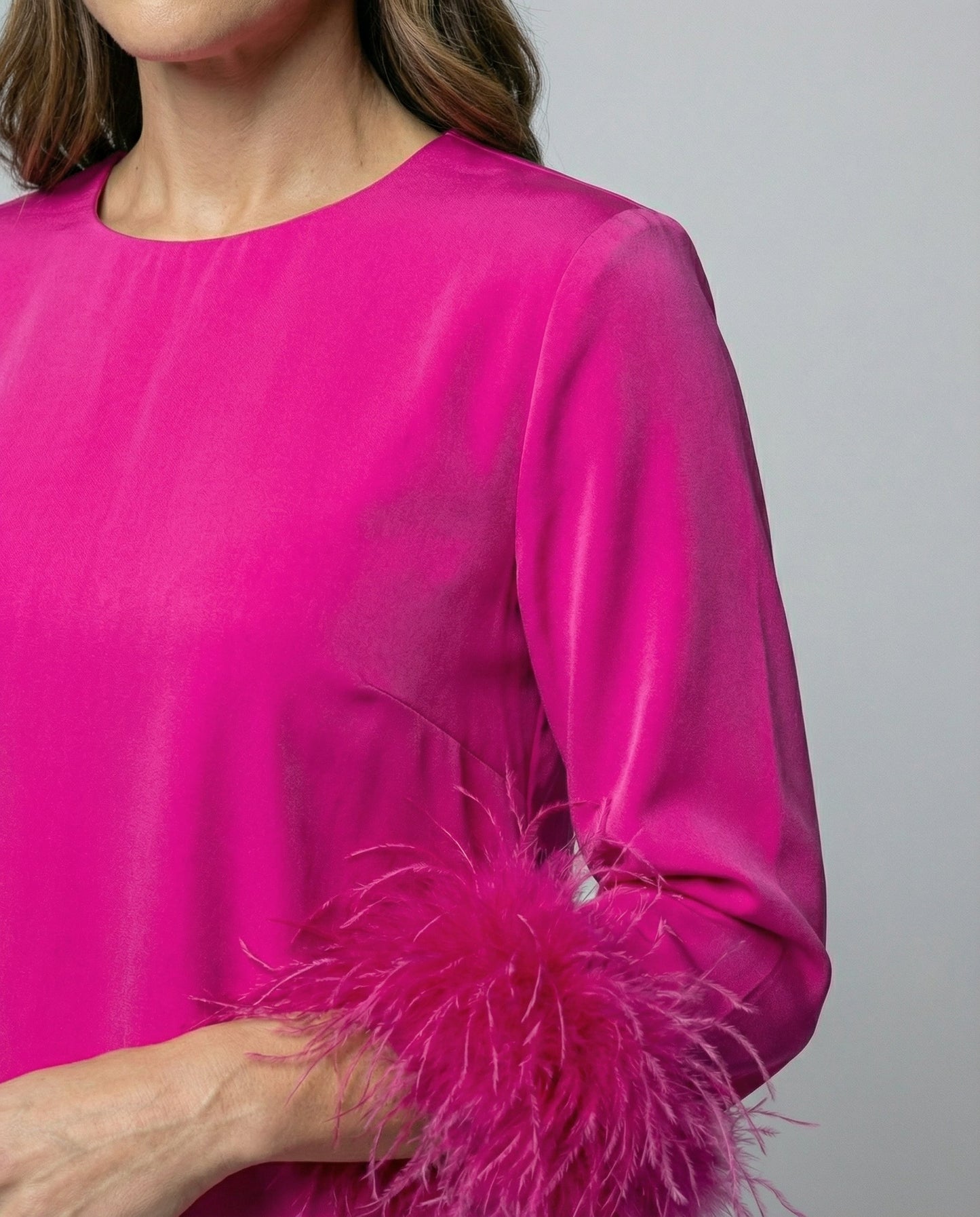 Asymmetrical Feather Mini Dress Women