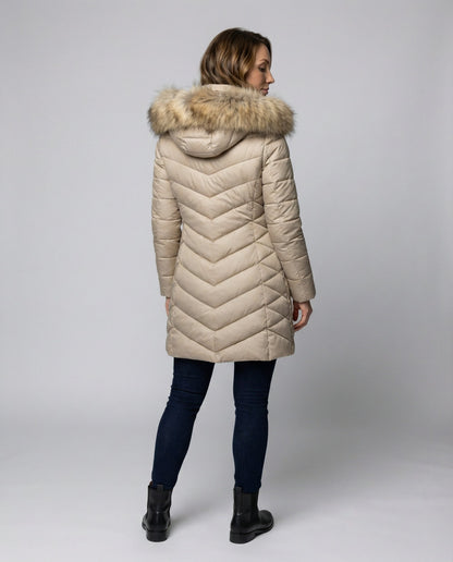 Down jacket women fur collar