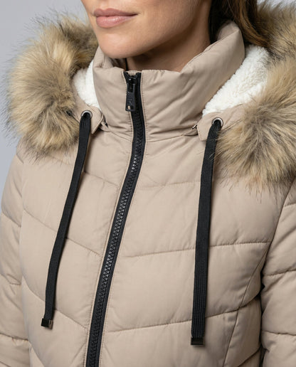 Down jacket women fur collar