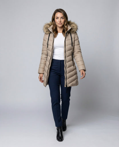 Down jacket women fur collar