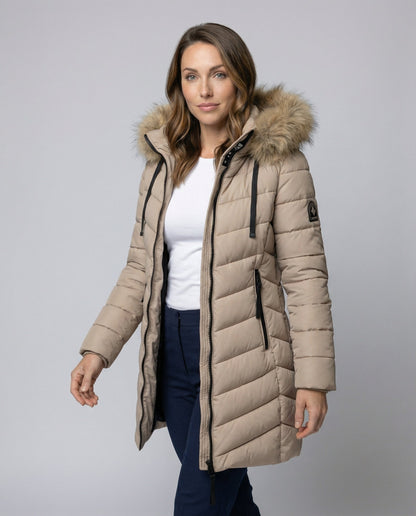 Down jacket women fur collar