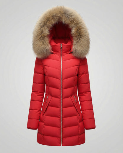 Down jacket women fur collar