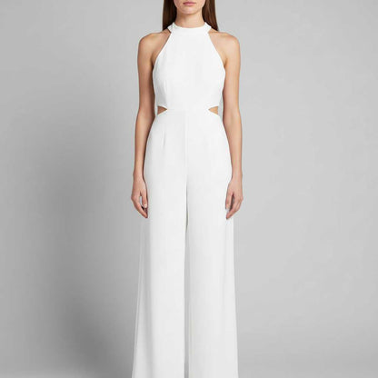 Chic Halter Neck Jumpsuit | Women's Elegant Wide Leg Outfit 0