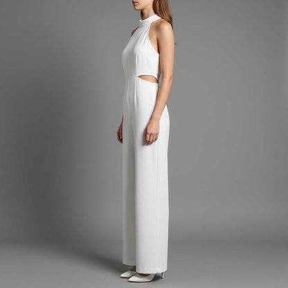 Chic Halter Neck Jumpsuit | Women's Elegant Wide Leg Outfit 2
