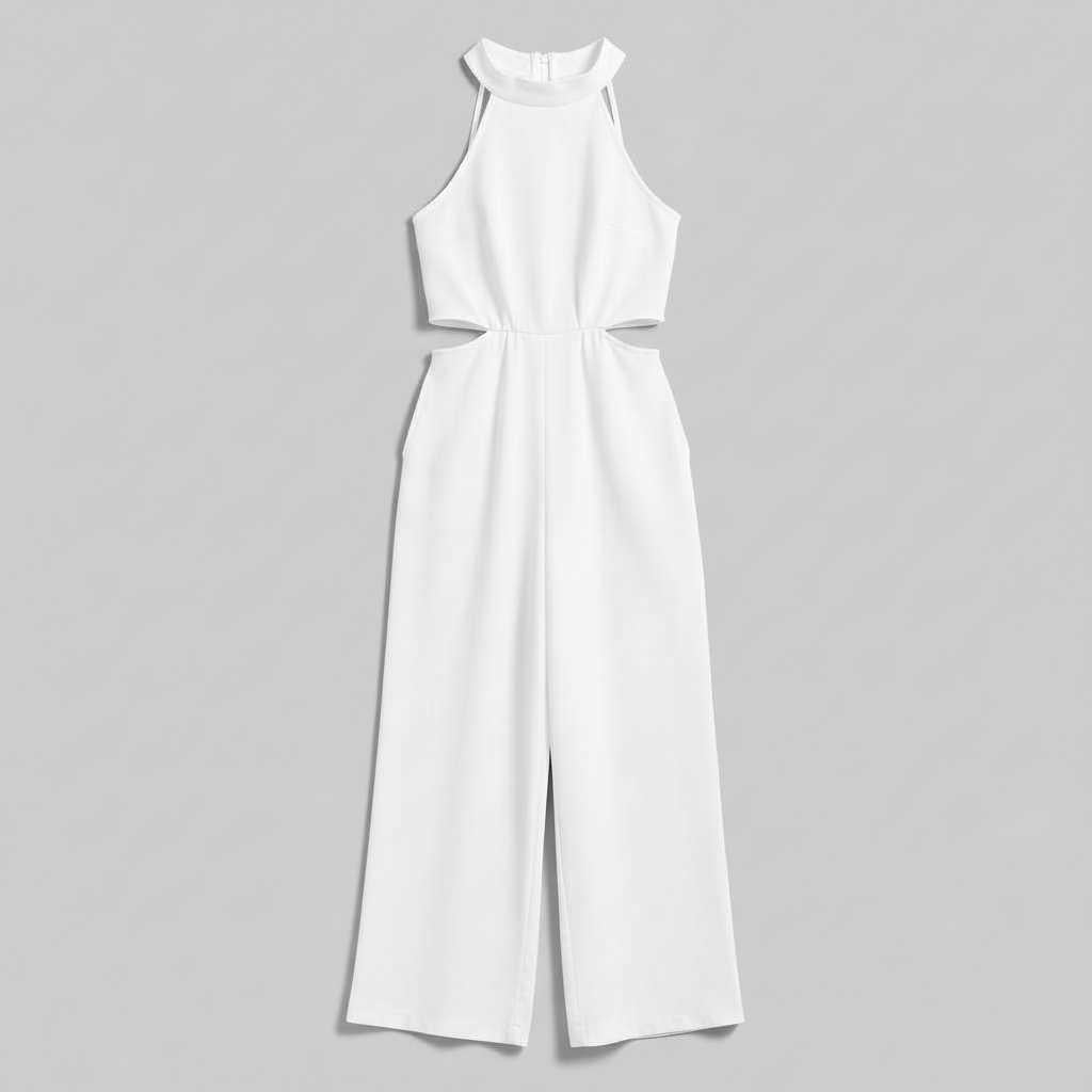 Chic Halter Neck Jumpsuit | Women's Elegant Wide Leg Outfit 3