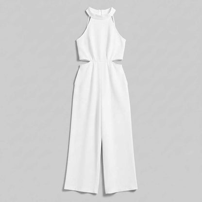 Chic Halter Neck Jumpsuit | Women's Elegant Wide Leg Outfit 3