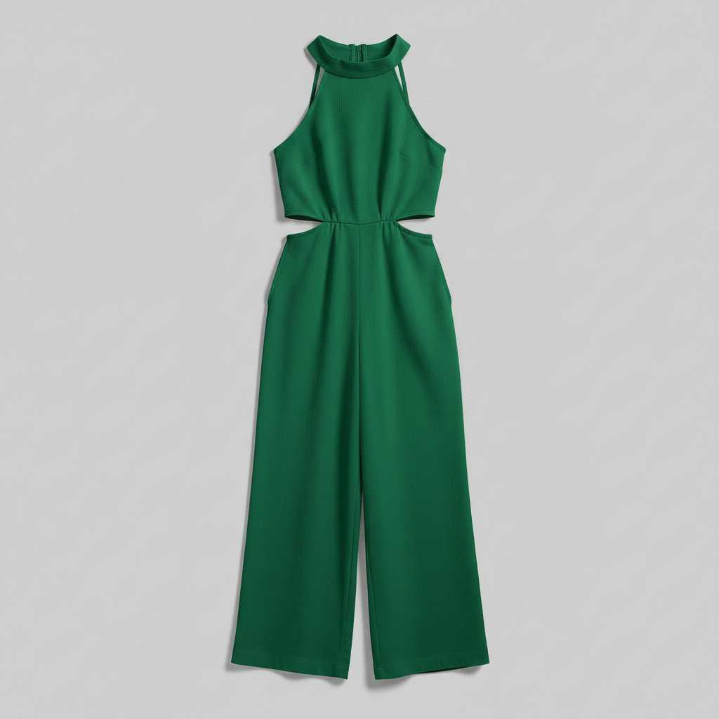 Chic Halter Neck Jumpsuit | Women's Elegant Wide Leg Outfit 5