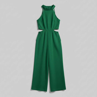 Chic Halter Neck Jumpsuit | Women's Elegant Wide Leg Outfit 5