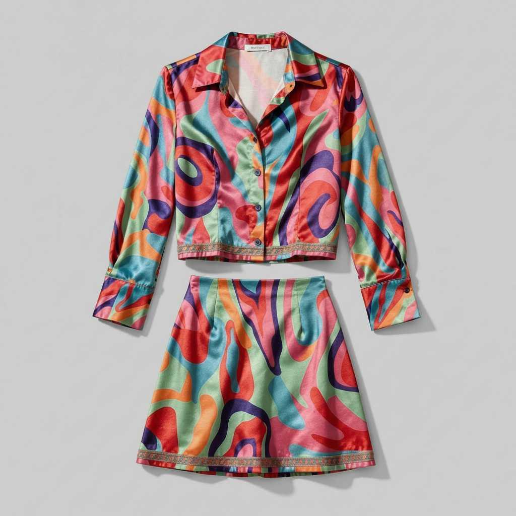 Chic Retro Blouse Set | Women's Outfit Mini Skirt 0