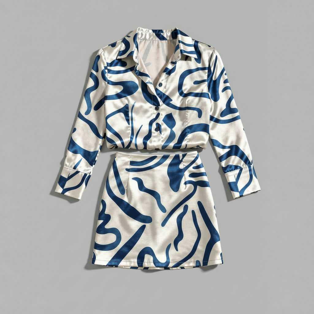 Chic Retro Blouse Set | Women's Outfit Mini Skirt 3