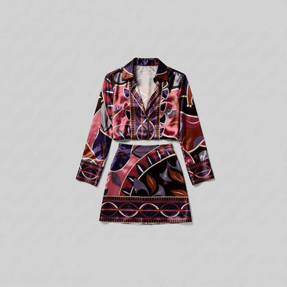 Chic Retro Blouse Set | Women's Outfit Mini Skirt 4