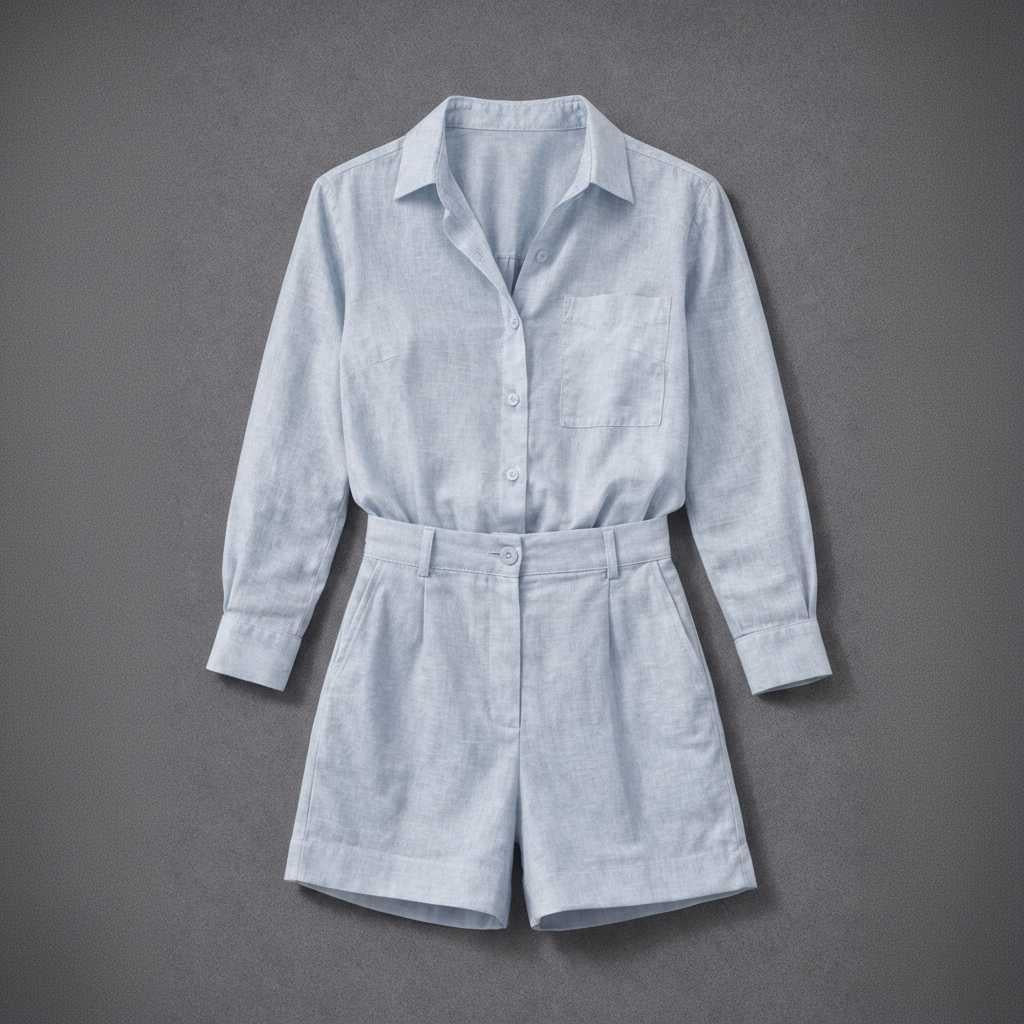 Chic Women's Set | Blouse & High-Waisted Shorts 4