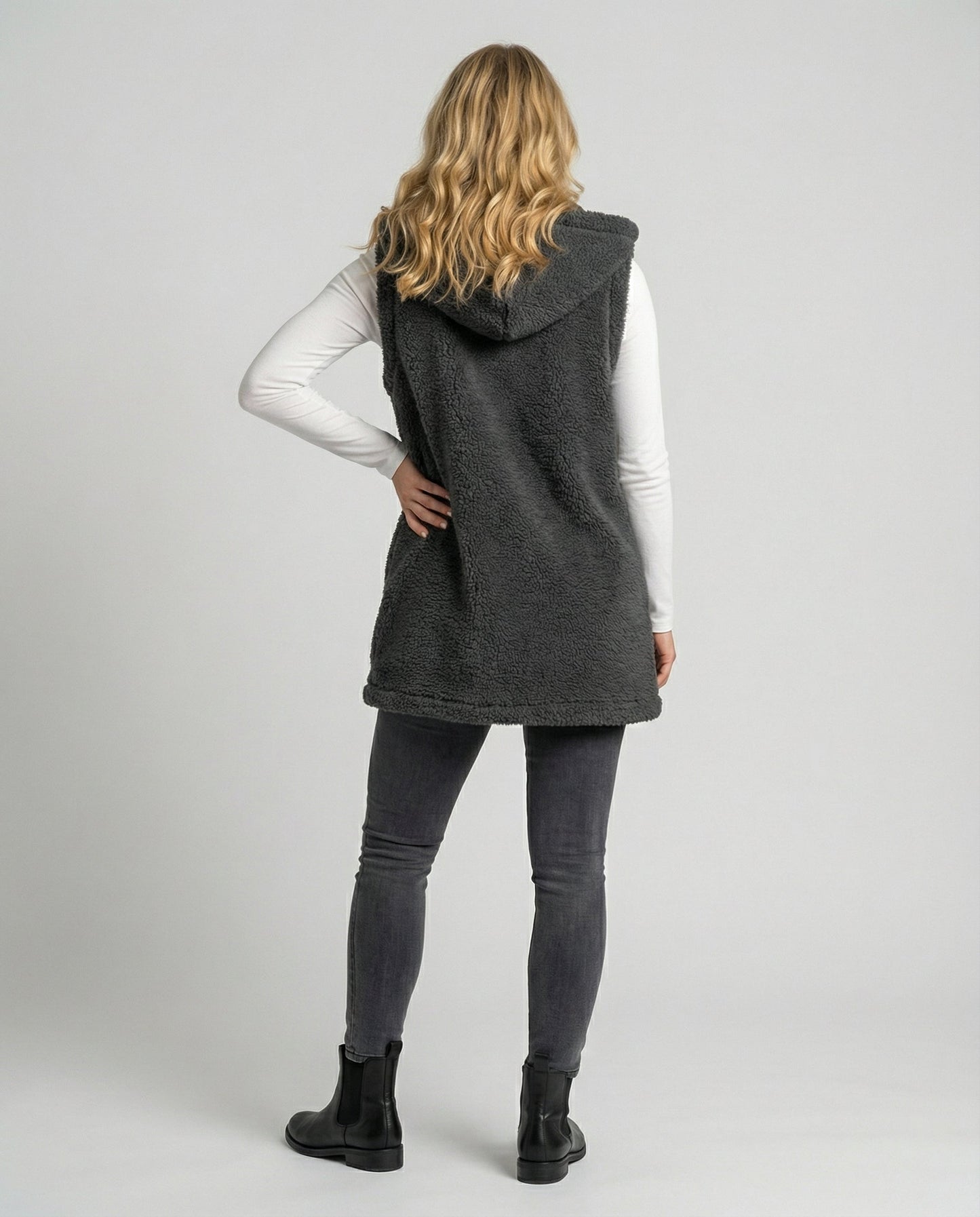 Cozy lambskin imitation vest women