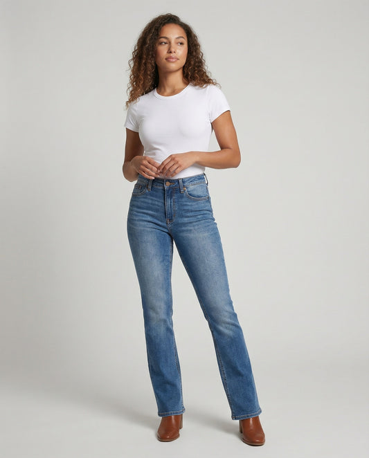 Shaping belly control women's jeans