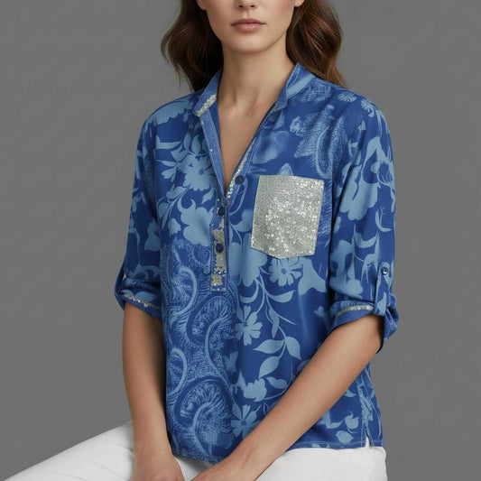 Elegant Long Sleeve Blouse | Women's Blouse Top 1