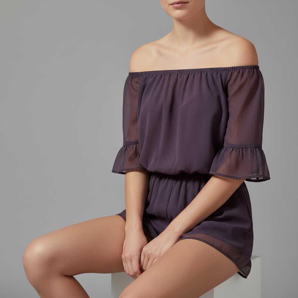 Elegant Off-Shoulder Chiffon Jumpsuit | Women's Jumpsuit 2