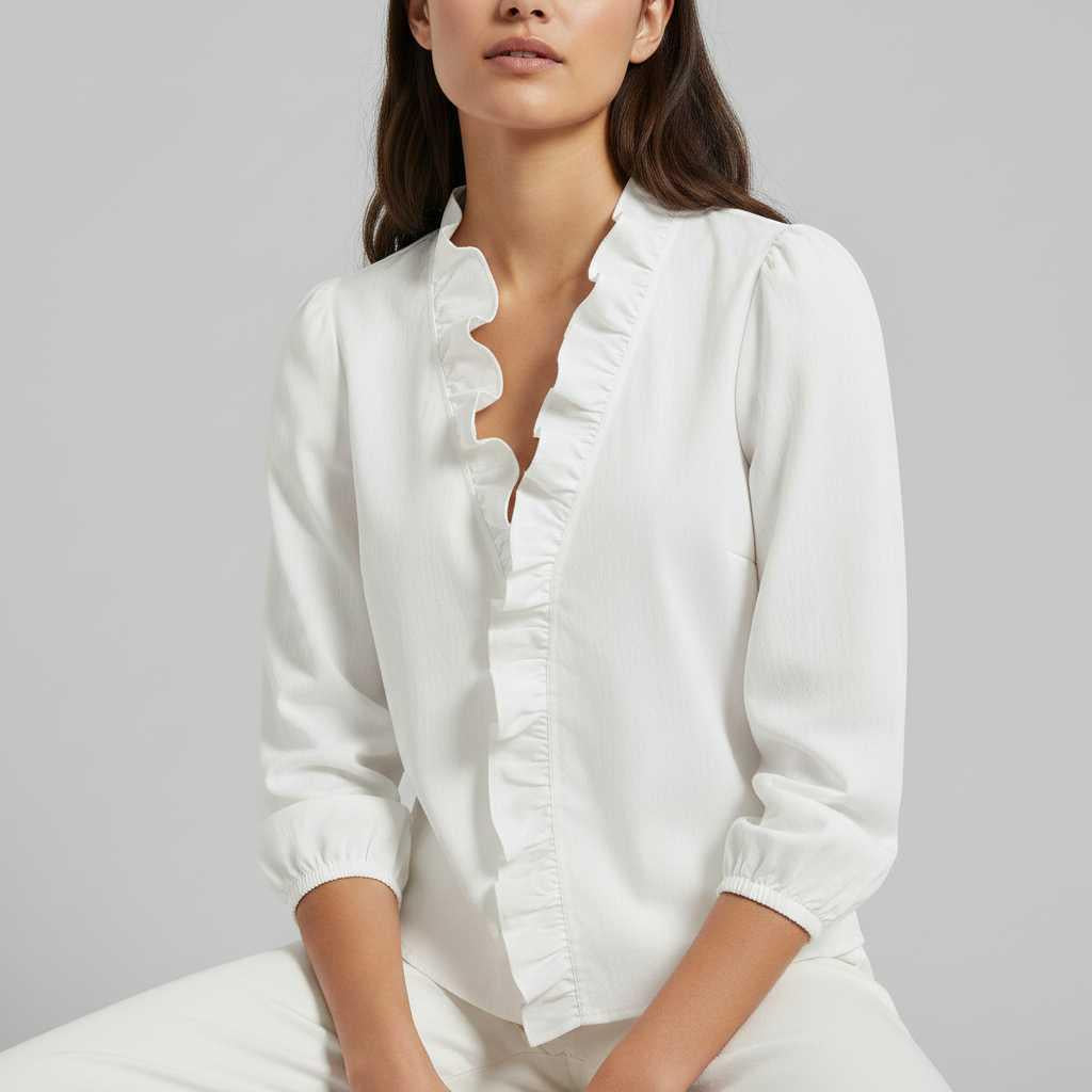 Elegant Ruffle Blouse | Women's Long Sleeve Top 1