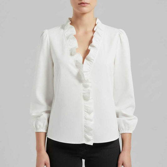 Elegant Ruffle Blouse | Women's Long Sleeve Top 2