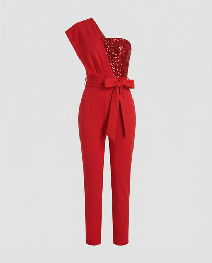 Patchwork Sequin Jumpsuit Women