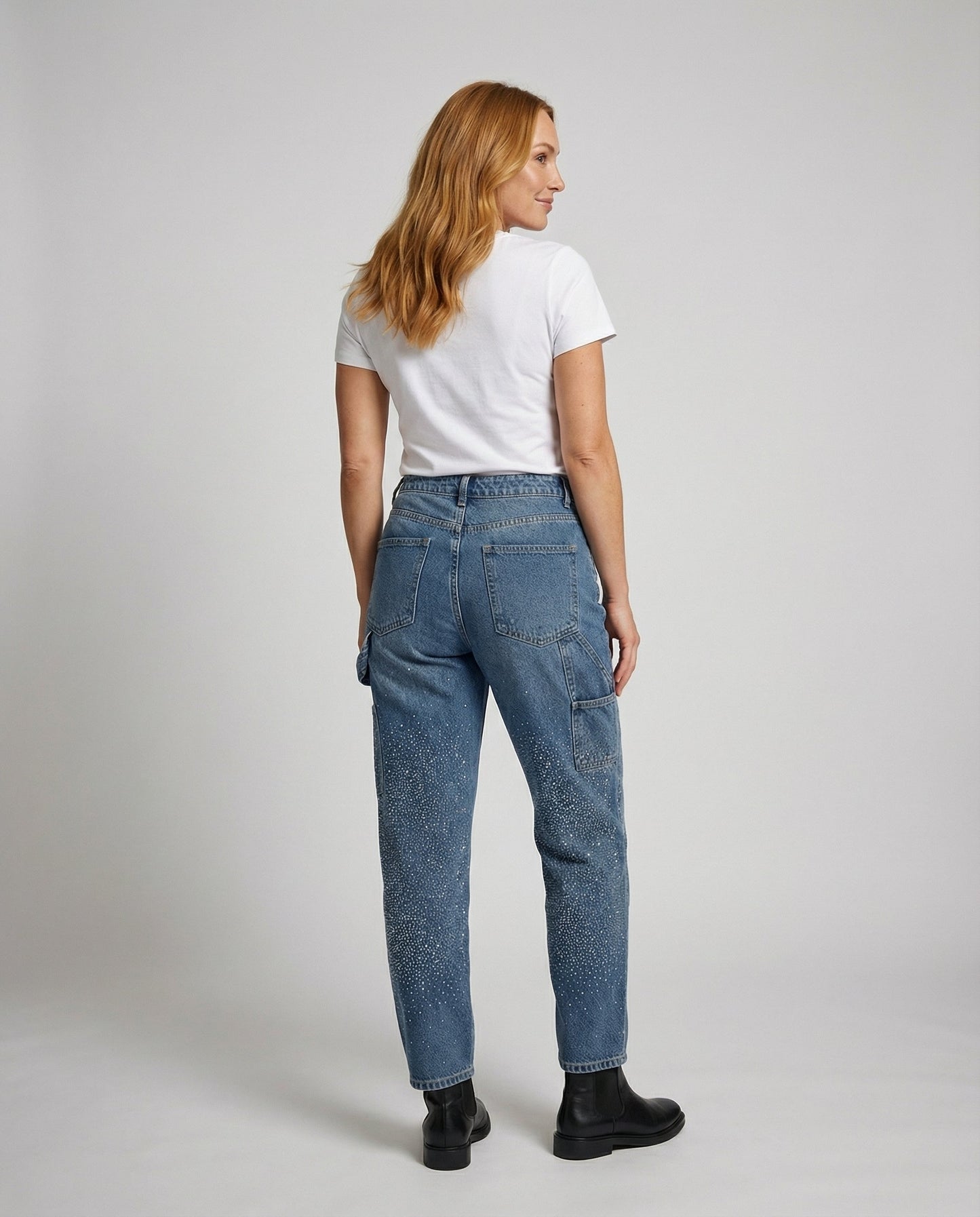 Sparkling Diamond Jeans Women