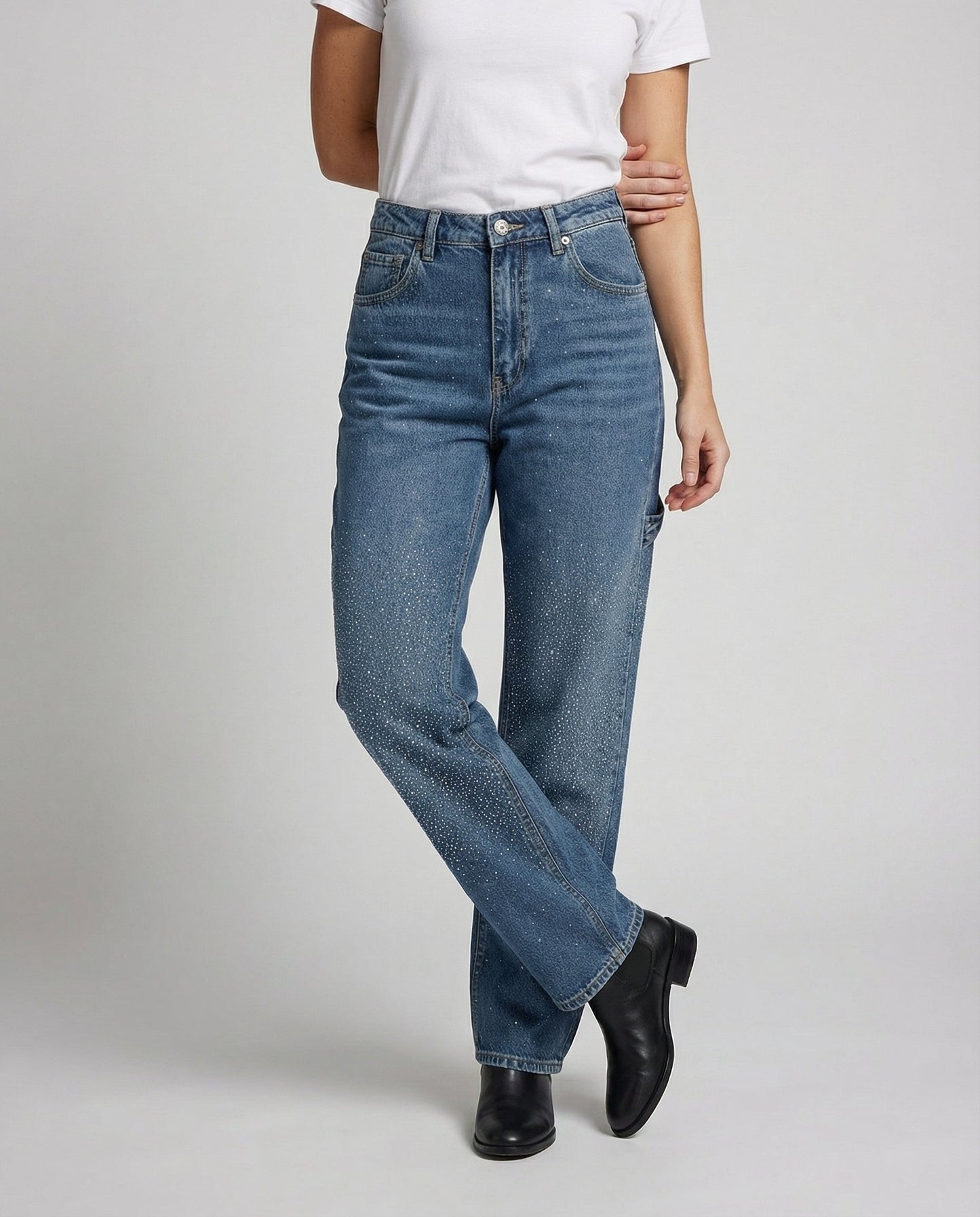 Sparkling Diamond Jeans Women