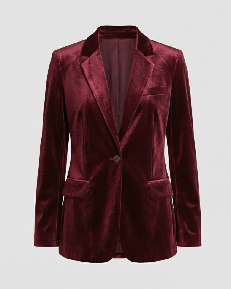 Elegant Velvet Blazer Women's Jacket