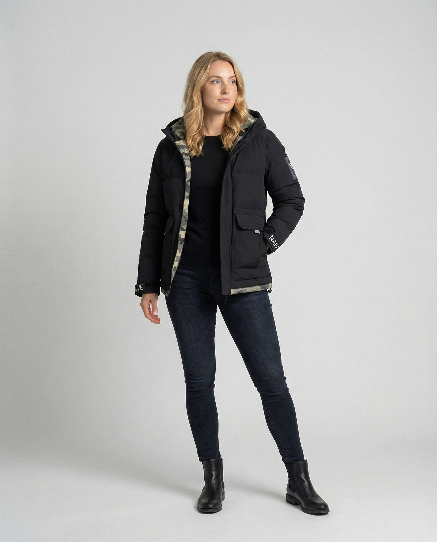 Warm Women's Winter Jacket Hood