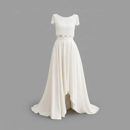 Lace Top Maxi Skirt | Elegant Bridal Gown 0